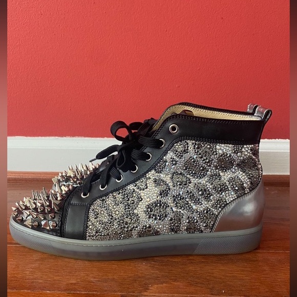 Christian Louboutin Spikes/swaraowski Crystals Learher High Top - Picture 3 of 5
